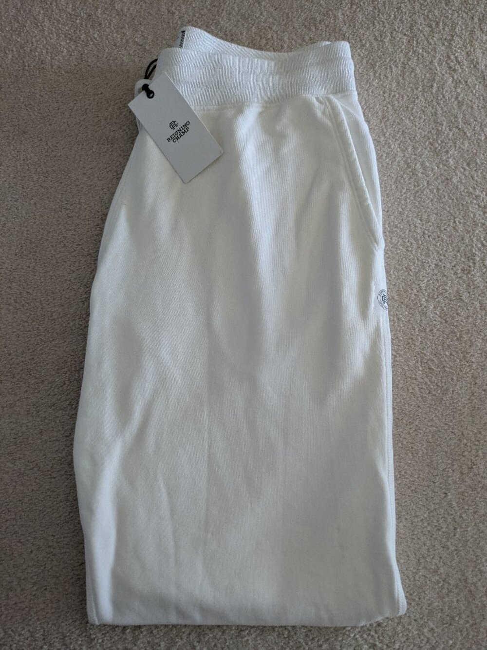 Reigning Champ Midweight Terry Slim Sweatpants in Vintage White, Large